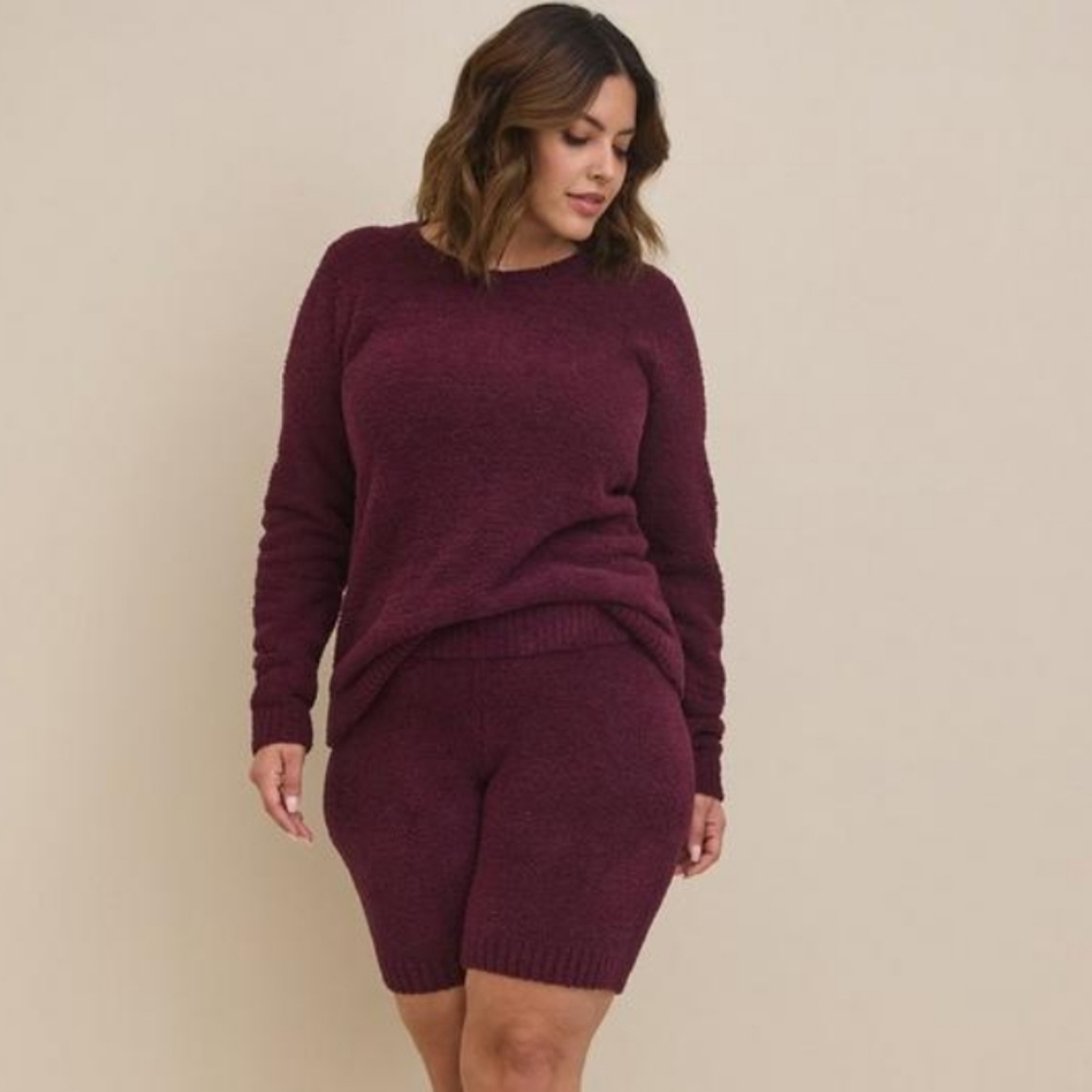 Torrid Teddy Lounge Bike Short and Sweater set